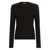 Dolce & Gabbana Black Ribbed Knit Crewneck Sweater With Logo Patch On The Rear In Wool Man Black