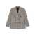 Brunello Cucinelli Grey Double-Breasted Jacket With All-Over Check Motif In Wool Woman GREY