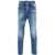 DSQUARED2 Straight Leg Skater Jeans With Suede Logo Patch 15Cm Blue
