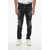 DSQUARED2 Dark Washed Vintage Effect Skater Jeans With Silver Tone Mon Black