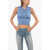 Marni Sleeveless Ribbed V-Neck Sweater Blue