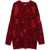 Versace Animal Motif Virgin Wool Crew-Neck Sweater Red