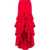 Moschino Couture! Asymmetrical Cut Flounced Maxi Skirt Red