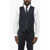 CORNELIANI Embroidered 5 Buttons Wool Vest With Jetted Pockets Blue