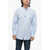 DSQUARED2 Hopsack Cotton Headquarter Shirt With Button-Down Collar Light Blue
