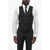 CORNELIANI Wool 5 Buttons Vest With Jetted Pockets Black