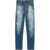 DSQUARED2 Vintage Effect Loose Jeans With Leather Patch 22Cm Blue