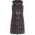 Save the Duck Long quilted vest Brown