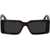Off-White Tortoiseshell Rectangular Milano Sunglasses With Maxi Temple Brown