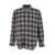 DUNST Blue Checkered Shirt With Front Logo Patch In Flannel Man BLUE
