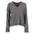Kangra SWEATER WITH RHINESTONE TRIMMINGS ON THE CUFFS Gray