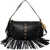 LA CARRIE Shoulder bag with fringes Black