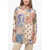 ZIMMERMANN Patchwork Effect Silk Davi Blouse With Jewels Buttons Multicolor