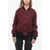 MAISON KITSUNÉ Wool And Nylon Bomber With Contrasting Details Burgundy