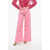 Marni Wide Leg 5 Pockets Pants With Logo-Button Pink