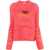 Diesel Two-Tone M-Kyra Fluffy Sweater With Logo Plaque Orange