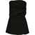 Ganni Draped Strapless Top With Maxi Frontal Bow Black