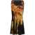 Balmain Silk Midi Skirt With Flames Print Orange