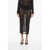 MACCAPANI Sheer Longuette Skirt With Velvet Floral Motif Embroidery Black