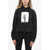 Palm Angels Brushed Cotton Hoodie With Frontal Print Black