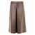 MSGM Brown Midi Skirt With Belt Loops And Front Single Slit In Ecoleather Woman BROWN