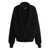 Dolce & Gabbana Black Cardigan With Wide Neckline On The Front In Virgin Wool Woman Black