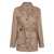 Brunello Cucinelli Brown Jacket With Notched Revers And Front Closure With Bow In Linen Blend Woman BROWN