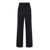 PLAIN Black Straight Pants With Pences In Fabric Woman Black