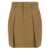 Brunello Cucinelli Beige Skirt With Belt Loops And Pleated Front In Fabric Woman Beige