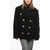 DSQUARED2 Double-Breasted Peacoat With Golden Buttons Black