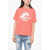 DSQUARED2 Cotton Crew-Neck T-Shirt With Contrasting Print Orange
