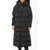 Bacon Solid Color Cloud Giant Long Down Jacket With Hood Black