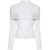 MUGLER Turtleneck Ribbed Sweater With Cape Detail White