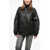 DSQUARED2 Oversized Fit Leather Bomber Jacket Black