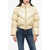Diesel Solid Color W-Crema Bomber Down Jacket With Super-Shiny Viny Beige