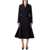 Fendi Fendi Black Grain De Poudre Wool Midi Coat With Peplum Black