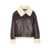 DUNST Brown Shearling Jacket With Belted Collar In Ecoleather And Ecofur Man BROWN