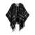 Woolrich Woolrich Checked Cape With Fringes Black