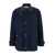 After Pray Blue Jacket With Leather Collar And Welt Chest Pockets In Cotton Man BLUE