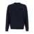 Emporio Armani Blue Crewneck Sweater With Logo Embroidery On The Front In Wool Man BLUE