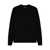 Emporio Armani Black Crewneck Sweater With Logo Embroidery On The Front In Wool Man Black