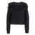 Shirt A Porter CREW NECK SWEATER WITH FEATHER INSERT Black  