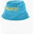 DSQUARED2 Cotton Bucket Hat With Embroidered Logo Light Blue