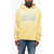 DSQUARED2 Brushed Cotton Muscle Fit Hoodie With Printed Logo Yellow