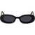Off-White Solid Color Amalfi Sunglasses With Oval Frame Black