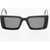 Off-White Solid Color Oversized Savannah Wayfarer Sunglasses Black