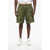 DSQUARED2 Stretch Cotton Cargo Shorts With Contrasting Edge Green