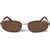 Off-White Oval Miami Sunglasses With Monogram And Tortoiseshell Detail Brown
