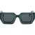 Off-White Rectangular Francisco Sunglassses With Contrasting Details Green