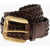 DSQUARED2 Woven Leather Belt With Brass Buckle 40Mm Brown